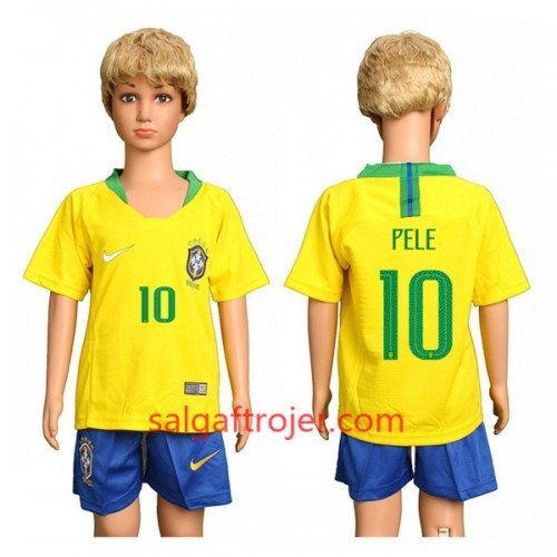 Brasilien Fodboldtrøjer Pele 10 Børn Hjemmebanesæt VM 2018 Brasilien Fodboldtrøjer Pele 10 Børn Hjemmebanesæt VM 2018